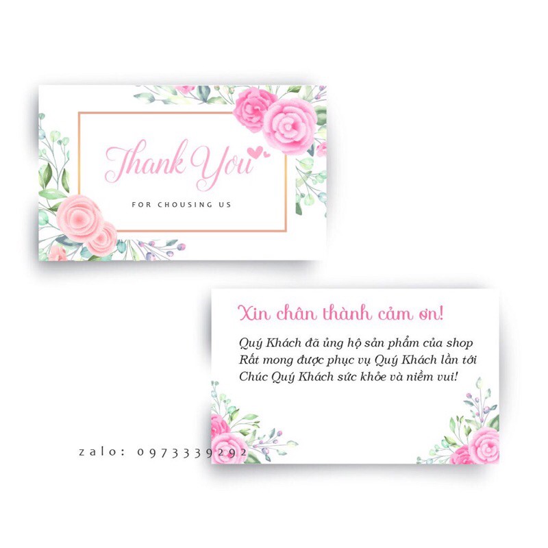 COMBO 100 THANK YOU CARD/THIỆP CẢM ƠN GIÁ SIU RẺ