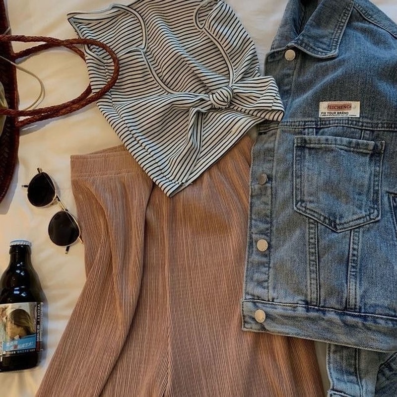 Áo Hai Dây Hở Lưng Họa Tiết Kẻ Sọc Thời Trang Mùa Hè Dành Cho Nữ