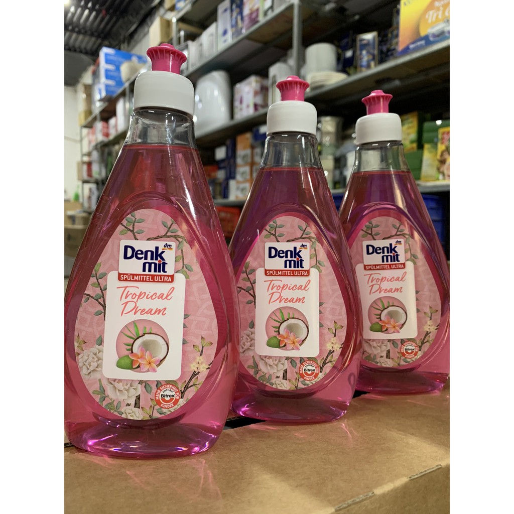 Nước rửa chén bát hương hoa tự nhiên Denkmit ultra Tropical Dream 500ml nhập khẩu từ Đức