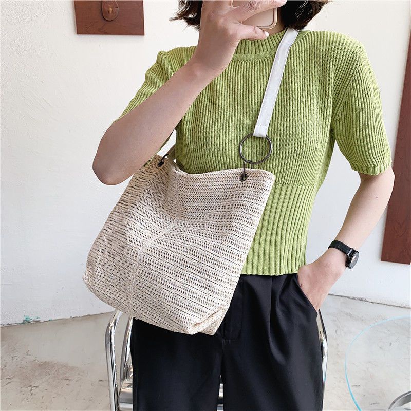 Túi Xách Đan Rơm Thời Trang Hàn Cho Nữ
