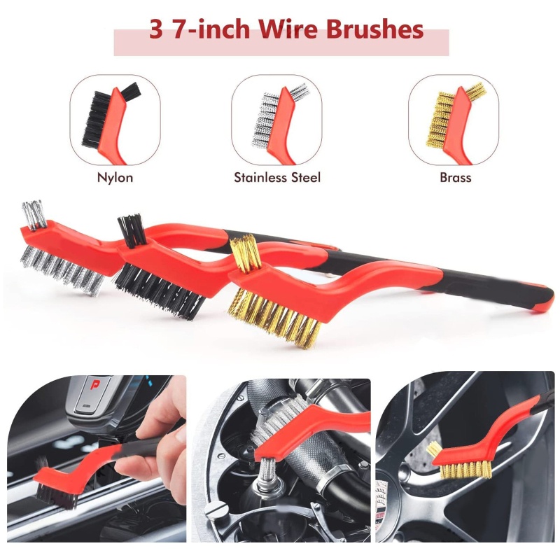 Bộ 19 Bàn Chải Làm Sạch Xe Hơi Bằng Da