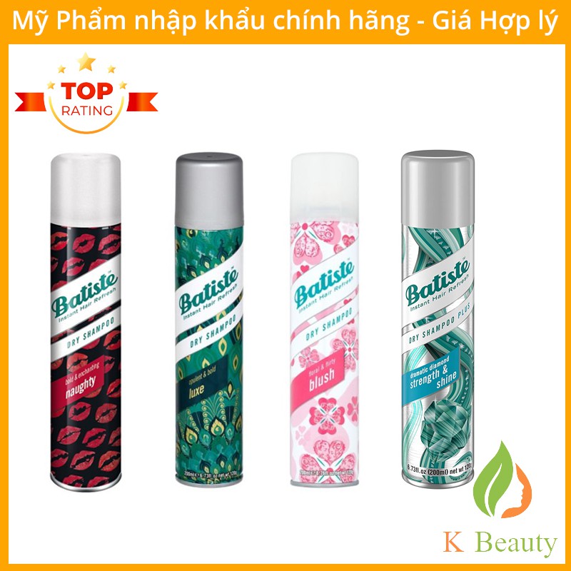 [CHÍNH HÃNG] Dầu gội khô Batiste 200ml - Gội khô Anh chính hãng 100% UK