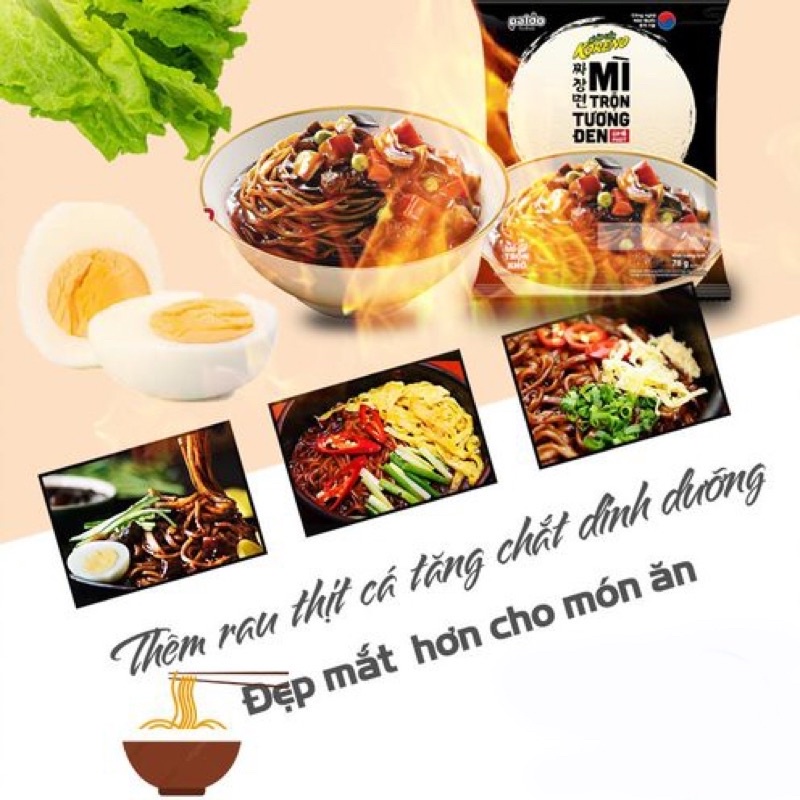 Mì Trộn Tương Đen Koreno, mì tương đen hàn quốc gói 78 gam