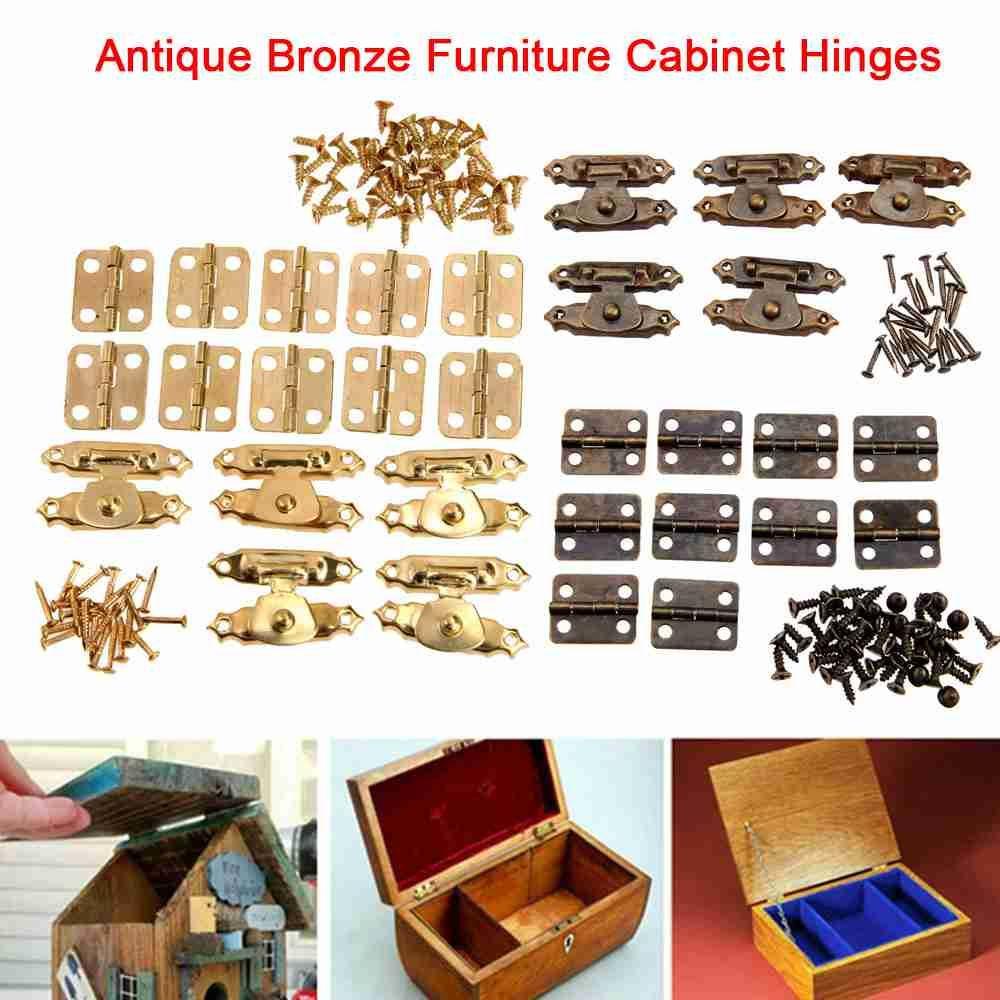 WTTLE 30 Pcs Angle Hinges Antique Cupboard Invisible Jewelry Case Support