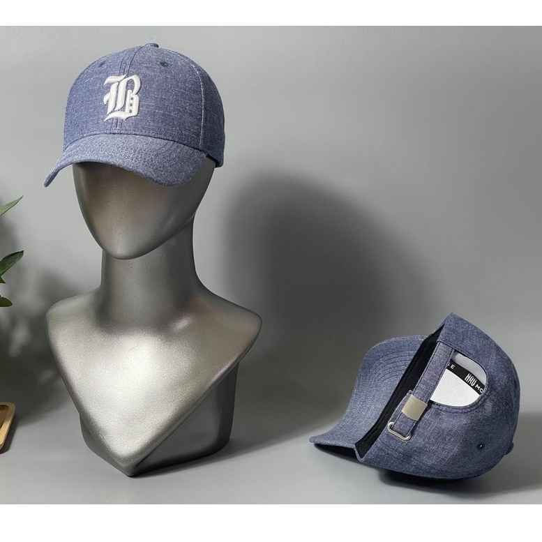 Mũ lưỡi trai chữ B màu vải bò cá tính dành cho cả nam và nữ full hộp để làm quà tặng