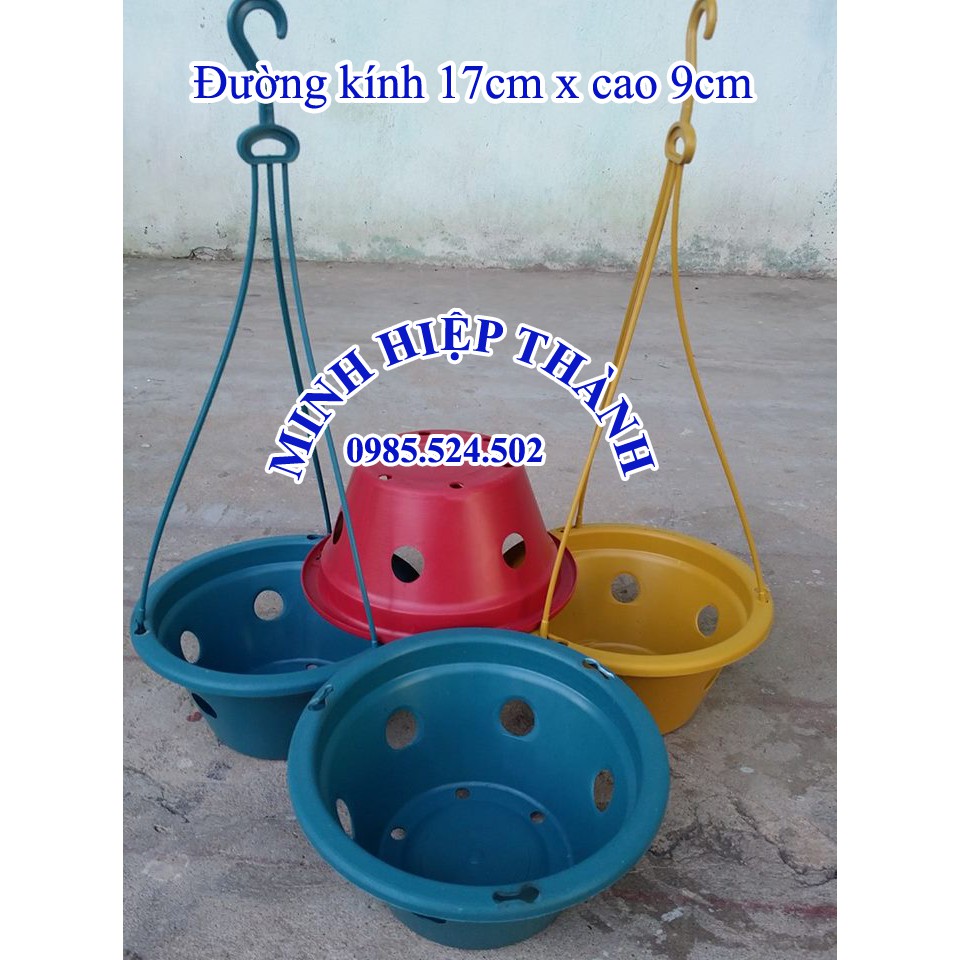 Rỏ nhựa trồng lan (đường kính 17cm x cao 9cm) chậu treo trồng lan