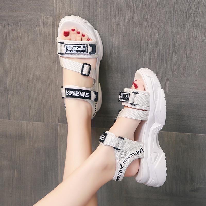 Bán sỉ- Sandal nữ đế viền chữ Speme độn đế cao 5cm quai hậu phong cách ulzzang đi học