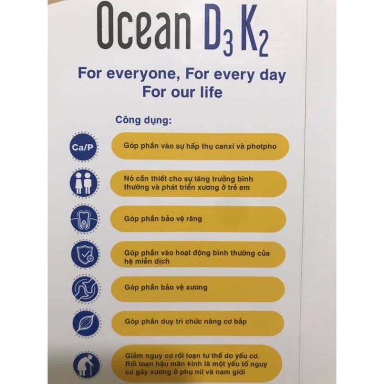 Vitamin Dạng Xịt Ocean D3K2 Hỗ Trợ Tăng Cường Hấp Thu Canxi Giúp Bé Phát Triển Vượt Trội Chai 20ml