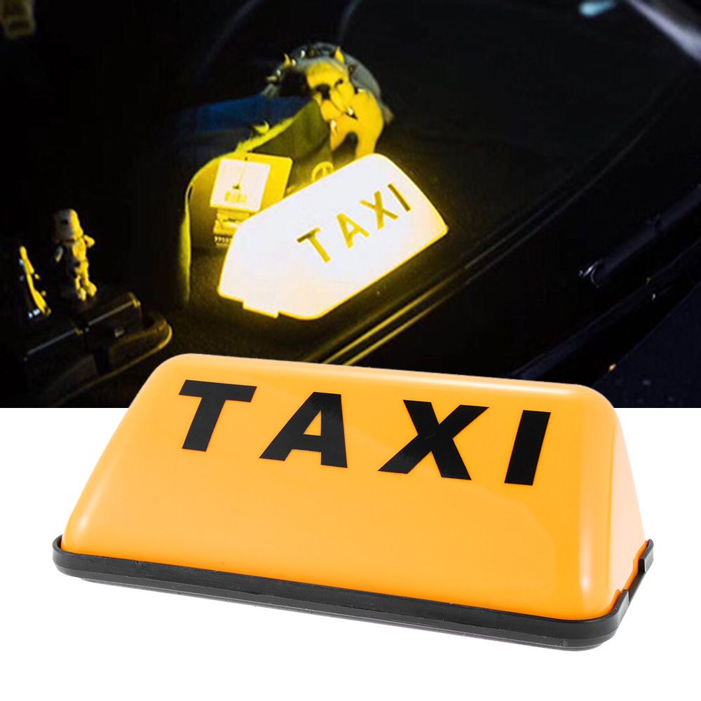 Đèn hiệu màu vàng 12V gắn nóc xe taxi có đế