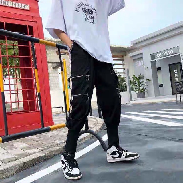 Quần Jogger Kaki Nam Nữ Túi Hộp Zipper Unisex Chất Dày Dặn