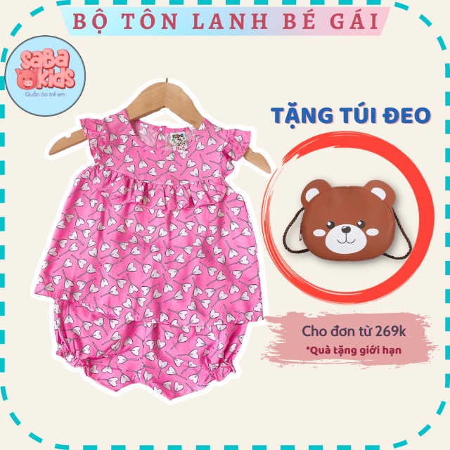 Đồ Bộ Tole Chất Tôn Lanh SABAKIDS Cho Bé Gái Sát Nách Cực Xinh Mát Mẻ Mặc Hè Cho Bé