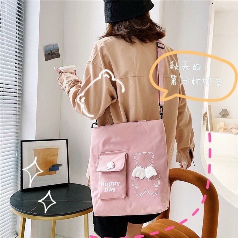 Túi Tote Thời Trâng Đeo Vai Và Đeo Chéo Mẫu Mới - Gấu Cánh