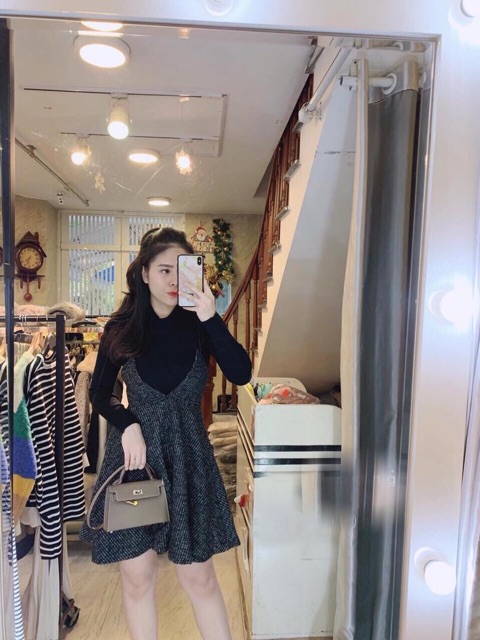 Set váy dạ kèm áo len tăm