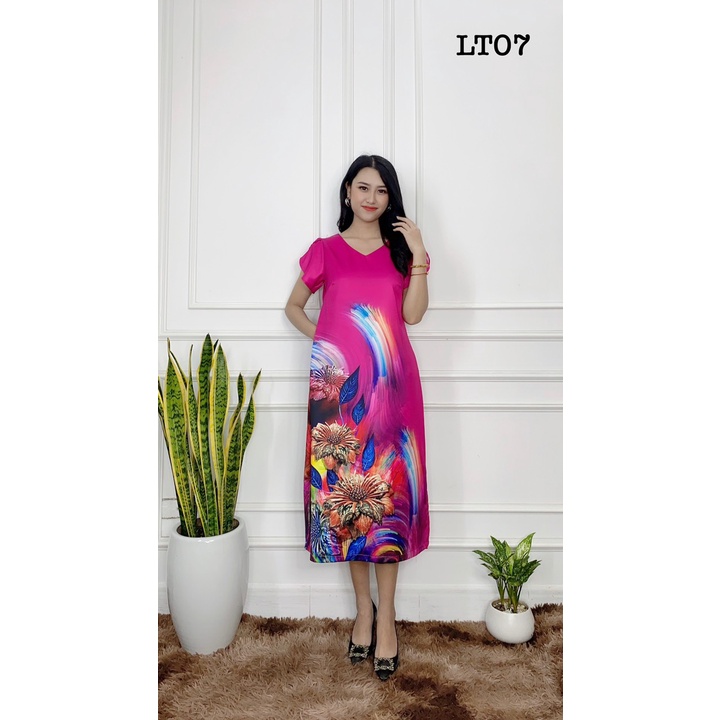 VÁY ĐẦM HOA LỤA DÁNG SUÔNG SANG TRỌNG TIỆN LỢI CHẤT ĐẸP | BigBuy360 - bigbuy360.vn