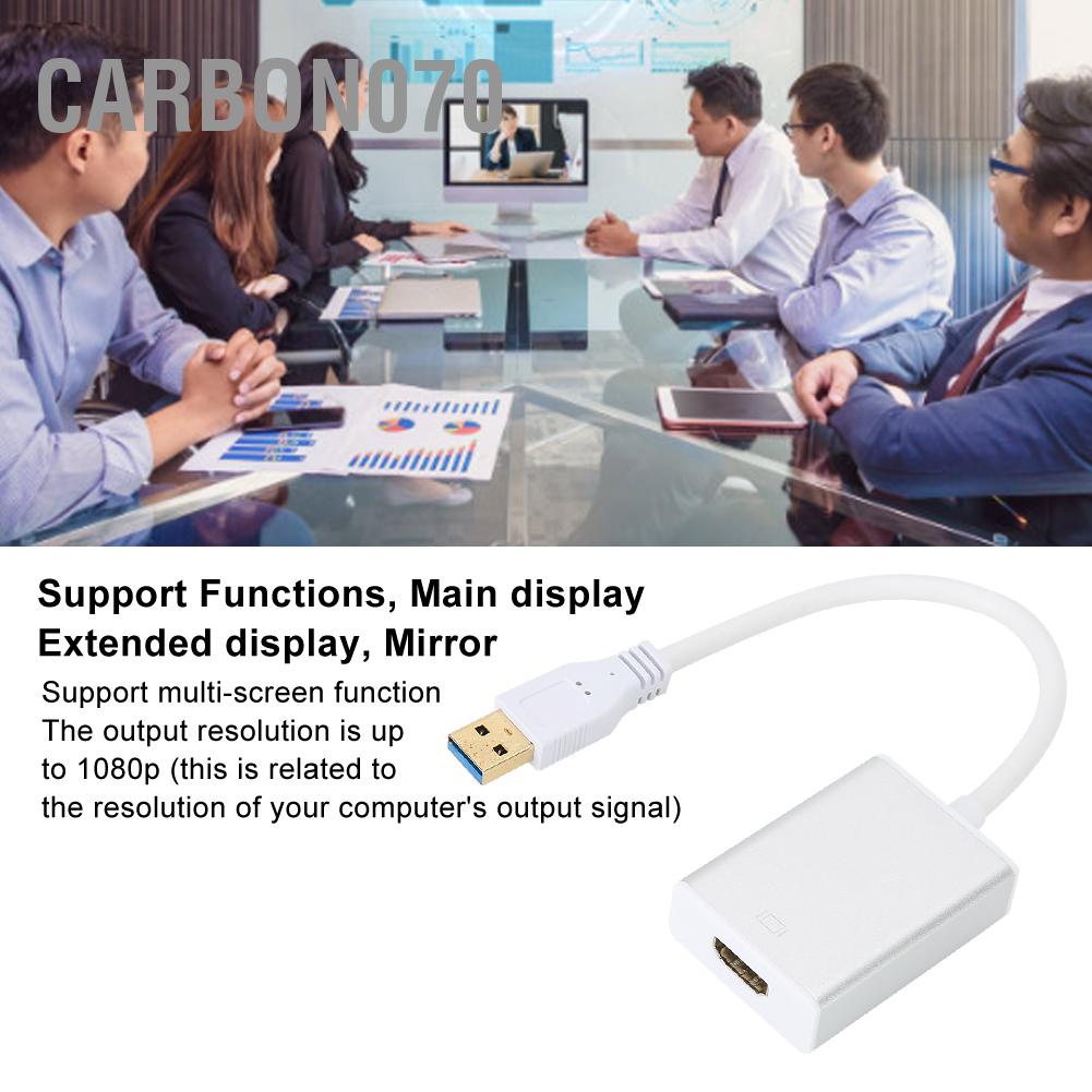 Carbon070 Bộ chuyển đổi cáp USB 3.0 sang HDMI màn hình 1080P cho PC / OS X HDTV Máy chiếu