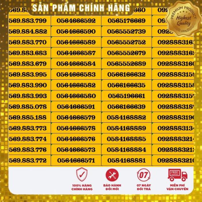 Siêu sale_ SIM SỐ ĐẸP VNMB ĐỒNG GIÁ 129K SIEU THANH UP - LOẠI 2