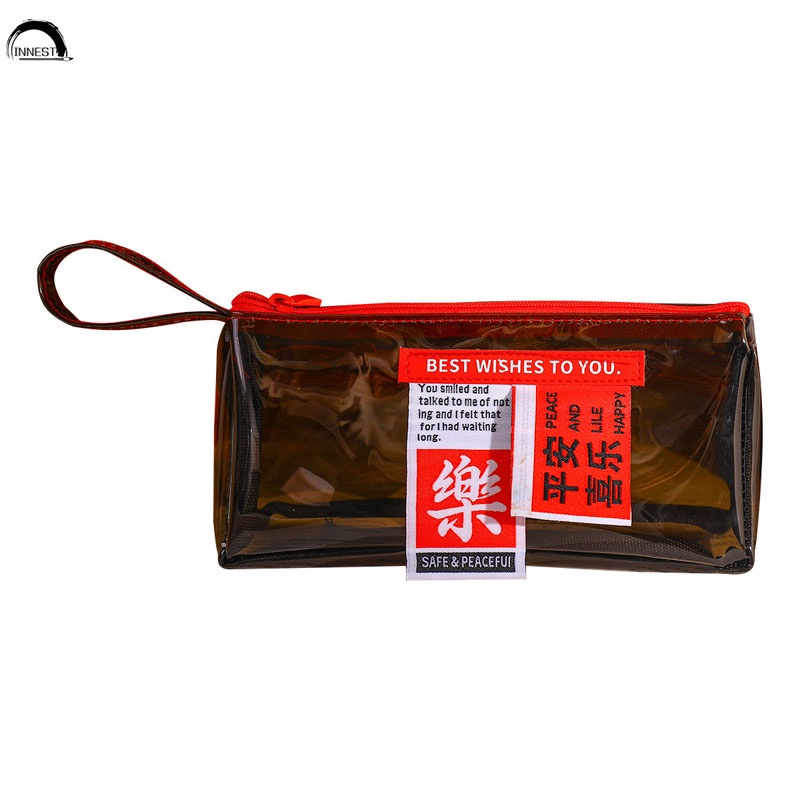Simple Clear Pencil Case PVC Waterproof Large Capacity Storage Pen Bag School Office Stationery Organizer