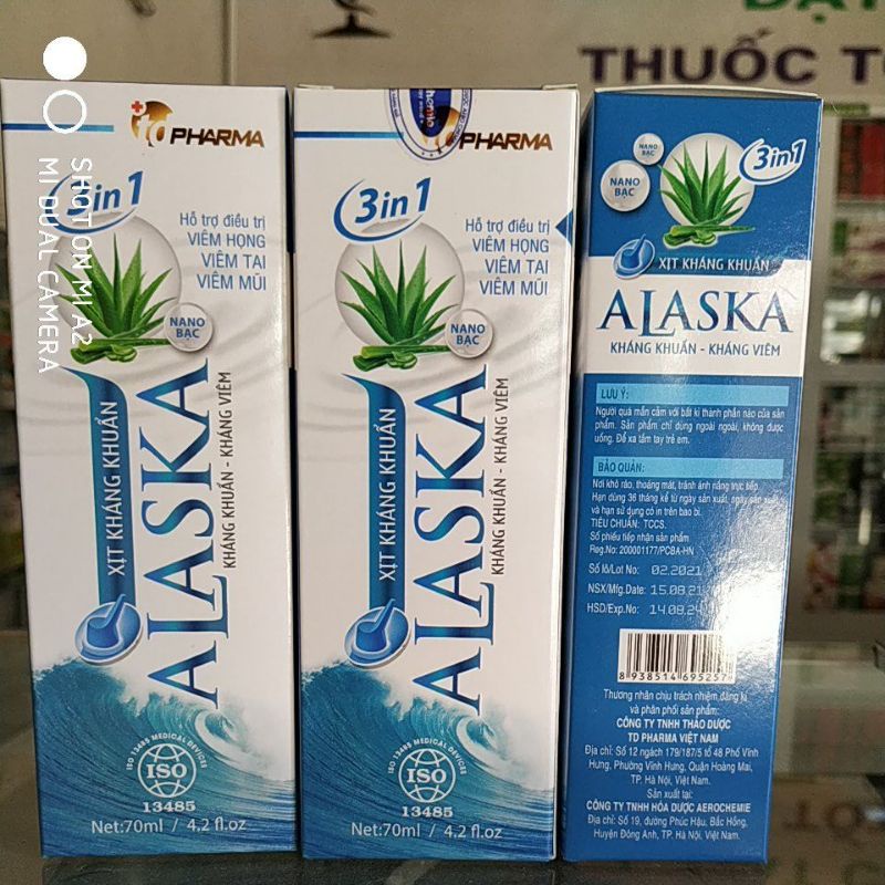 Xịt muối biển Thảo dược kháng khuẩn Alaska viêm mũi dị ứng