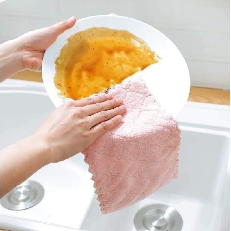 Khăn Lau Chén Đa Năng 2 mặt siêu thấm hút