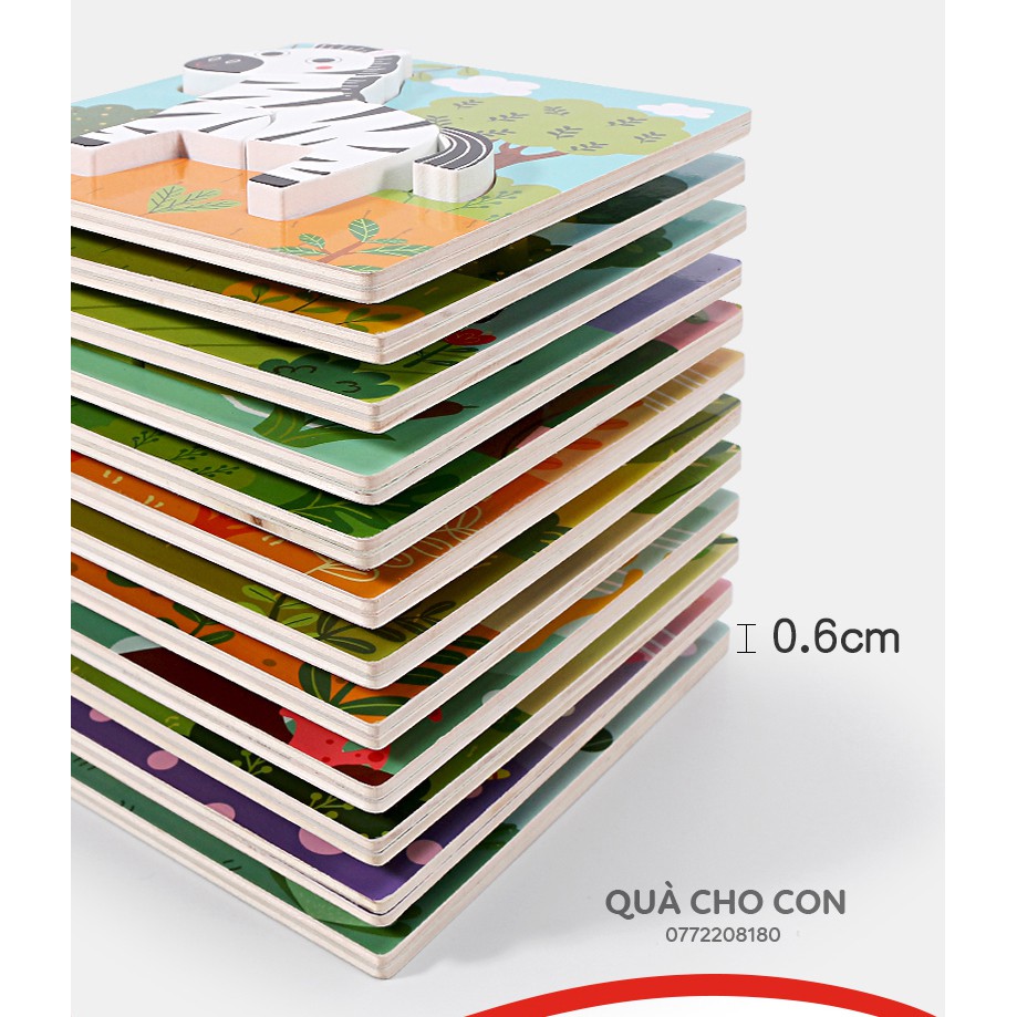 TRANH GHÉP HÌNH ĐỘNG VẬT 3D BẰNG GỖ