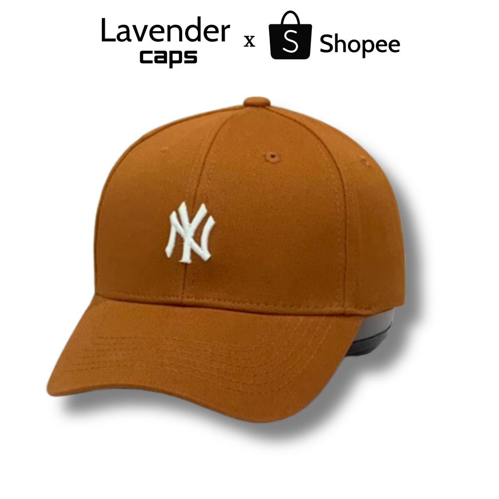 Nón kết mũ lưỡi NY nâu đất logo trắng dành cho mọi lứa tuổi Free size