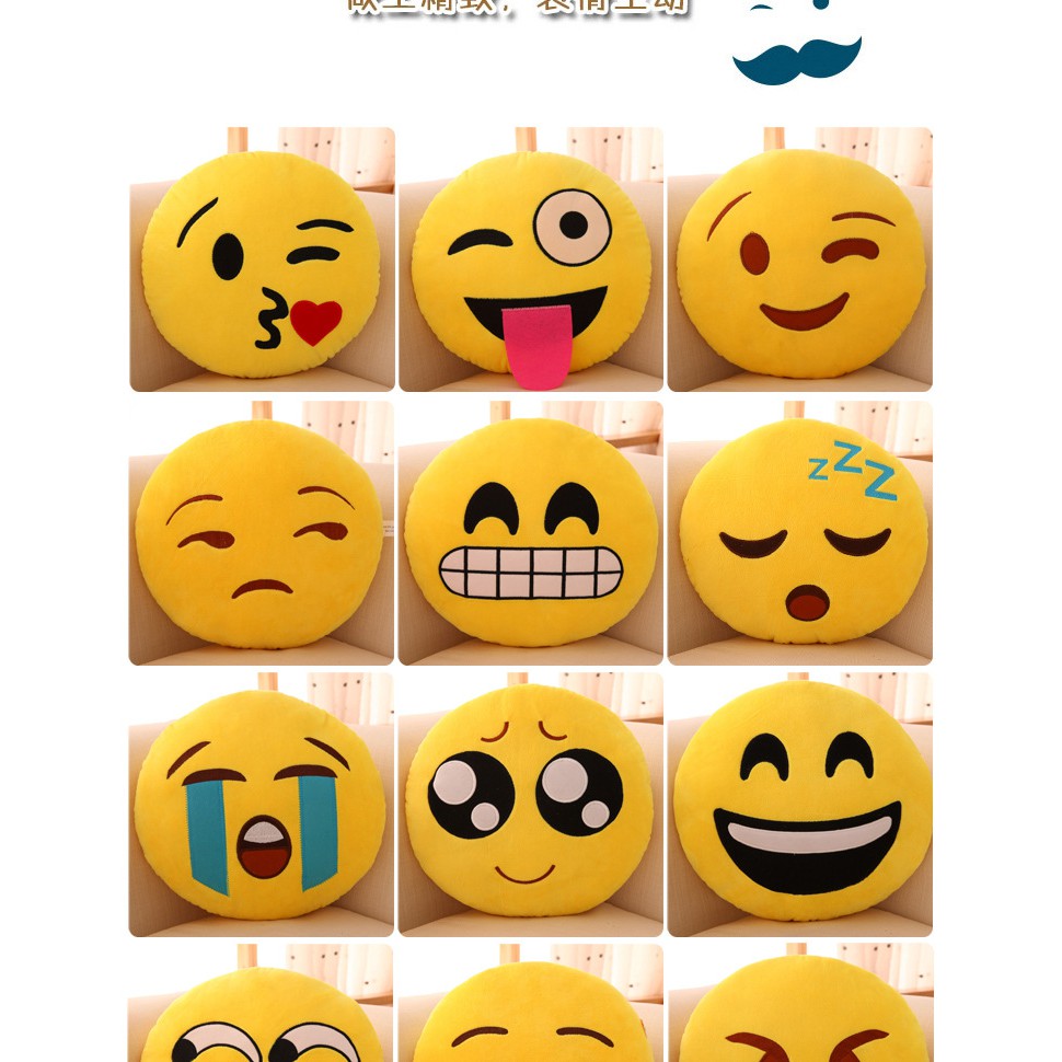 Gối nhồi bông hình biểu tượng cảm xúc Emoji xinh xắn