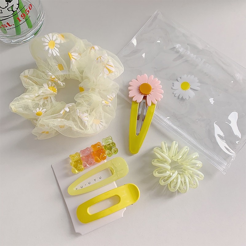 SIÊU HOT  COMBO 7 MÓN KEP TÓC + BUỘC TÓC VÀ TÚI ZIP CHO NỮ SL