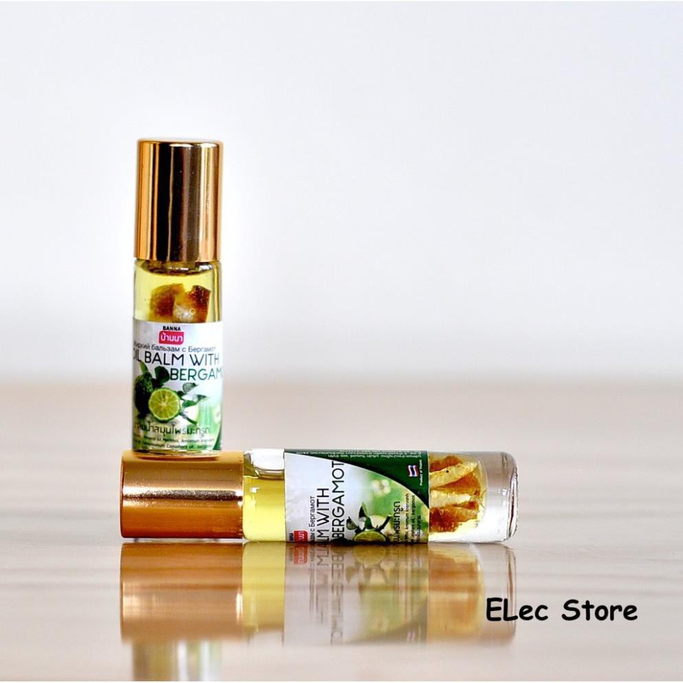 Bộ 12 chai dầu gió thảo mộc Thái Lan hương cam Bergamot Thái Lan (Mỗi chai 8ml)