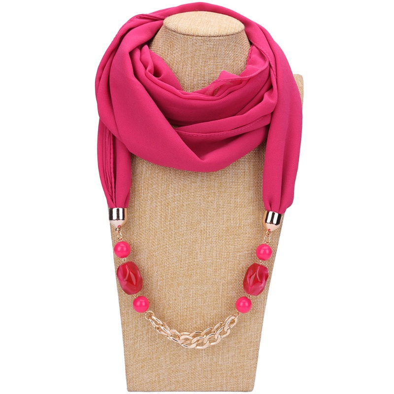 Khăn Choàng Cổ Chiffon Phối Mặt Vòng cổ Kiểu Cổ Điển Cho Nữ