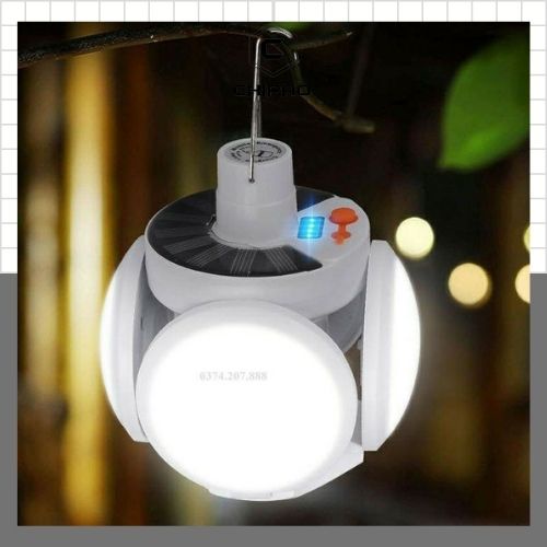Bóng đèn tích điện năng lượng mặt trời hình 4 cánh hoa 40W đóng mở ra tùy ý 90°CHIPAO STORE