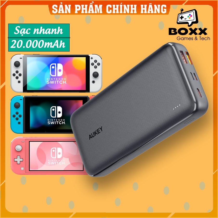 Pin dự phòng cho Nintendo Switch, Nintendo Switch Lite chính hãng AUKEY sạc nhanh 18W