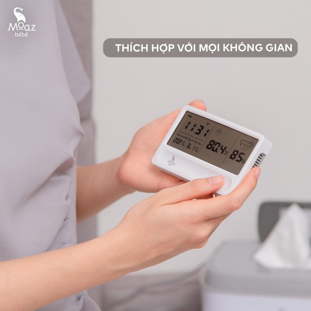 Nhiệt ẩm kế đa năng MOAZ BÉ BÉ MB-027  - Thương hiệu Việt Nam - Bảo hành chính hãng 12 tháng