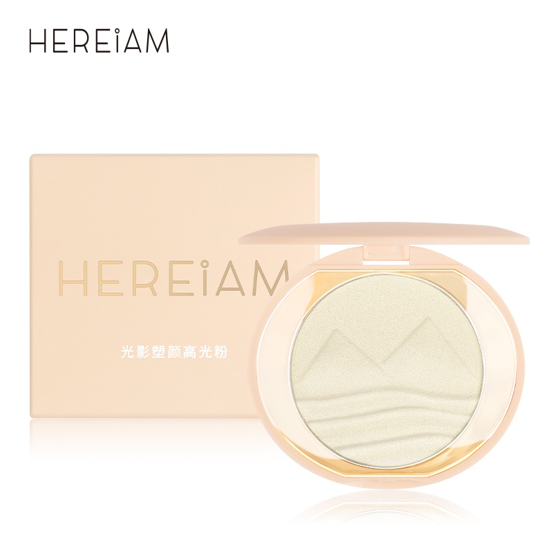 [Hàng mới về]Hộp phấn bắt sáng/tạo khối HEREIAM 1003 3 màu kết cấu lì trang điểm mặt tự nhiên lâu trôi 69g