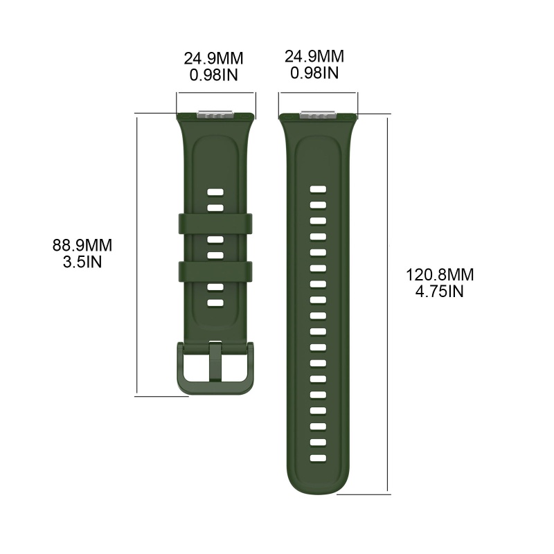 Dây Đeo TPU Mềm Chống Thấm Nước Rộng 24 9mm Cho Đồng Hồ Thông Minh Fit 2