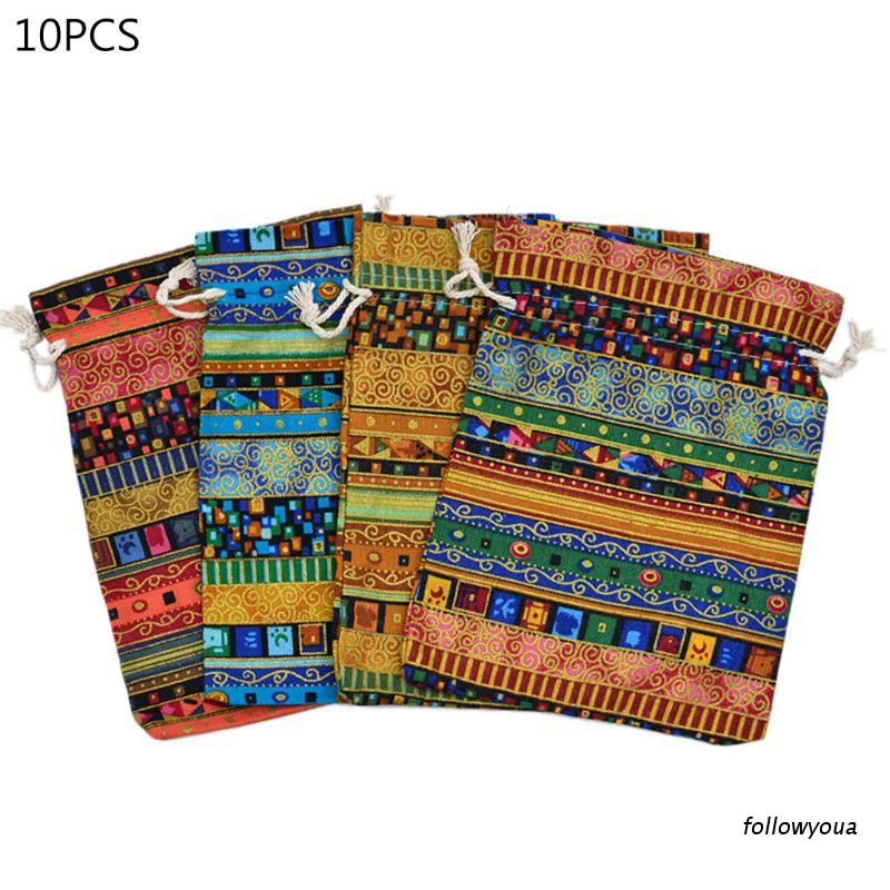 Set 10 Túi Đựng Thẻ Bài Tarot Mini 10x14cm Chất Liệu Cotton Phong Cách Trung Hoa