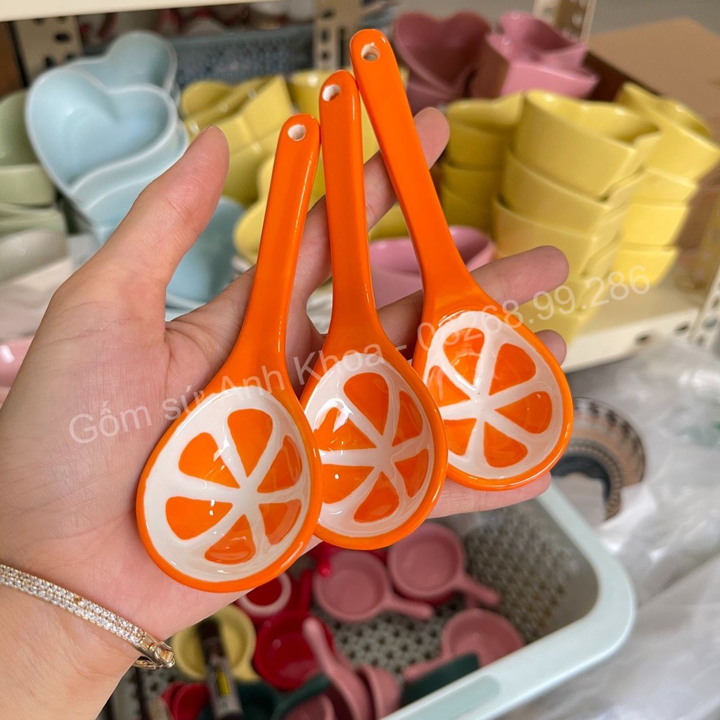 Set bát đĩa sứ 16 món quả cam xinh yêu,Chén Dĩa Sứ Bát Ăn Cơm Decor trang trí món ăn gia đình.