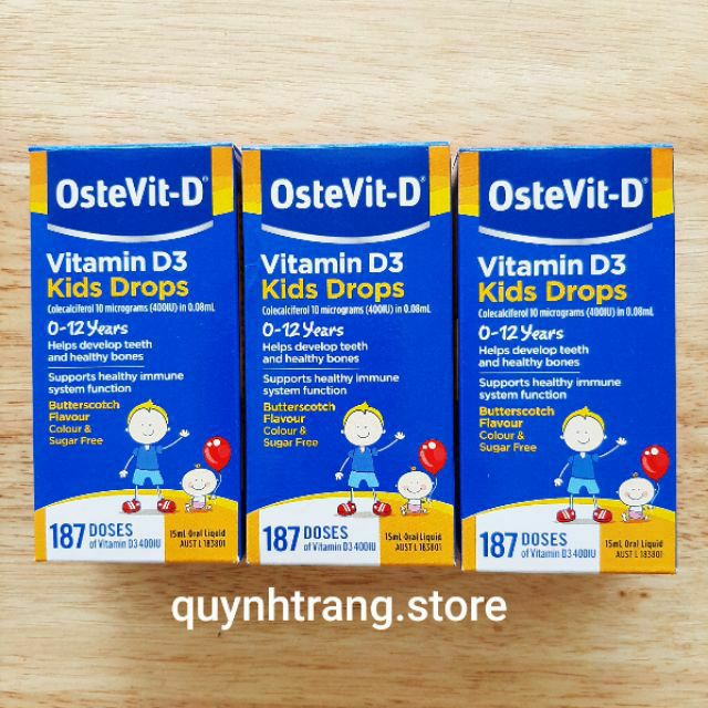 Vitamin D3 dạng giọt - Ostevit của Úc cho bé từ 0-12 tuổi 20ml (7/2023)