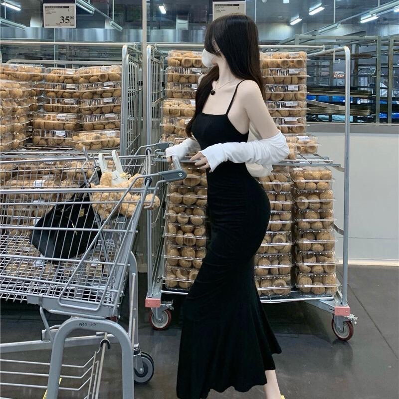 Set váy 2s đuôi cá kèm áo khoác cardigan