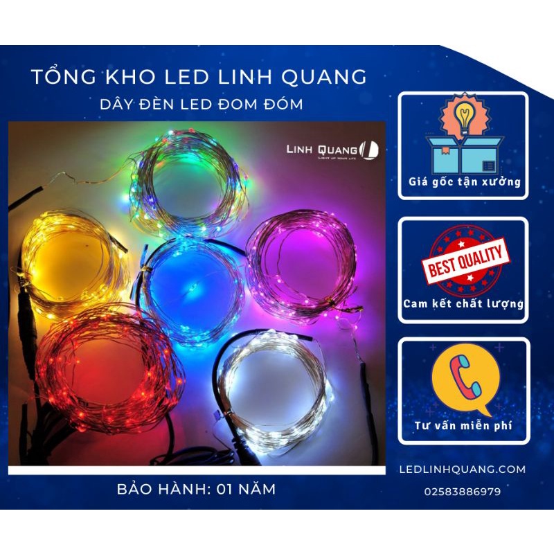 Dây đèn Led fairylight, dây đèn đom đóm trắng 10m