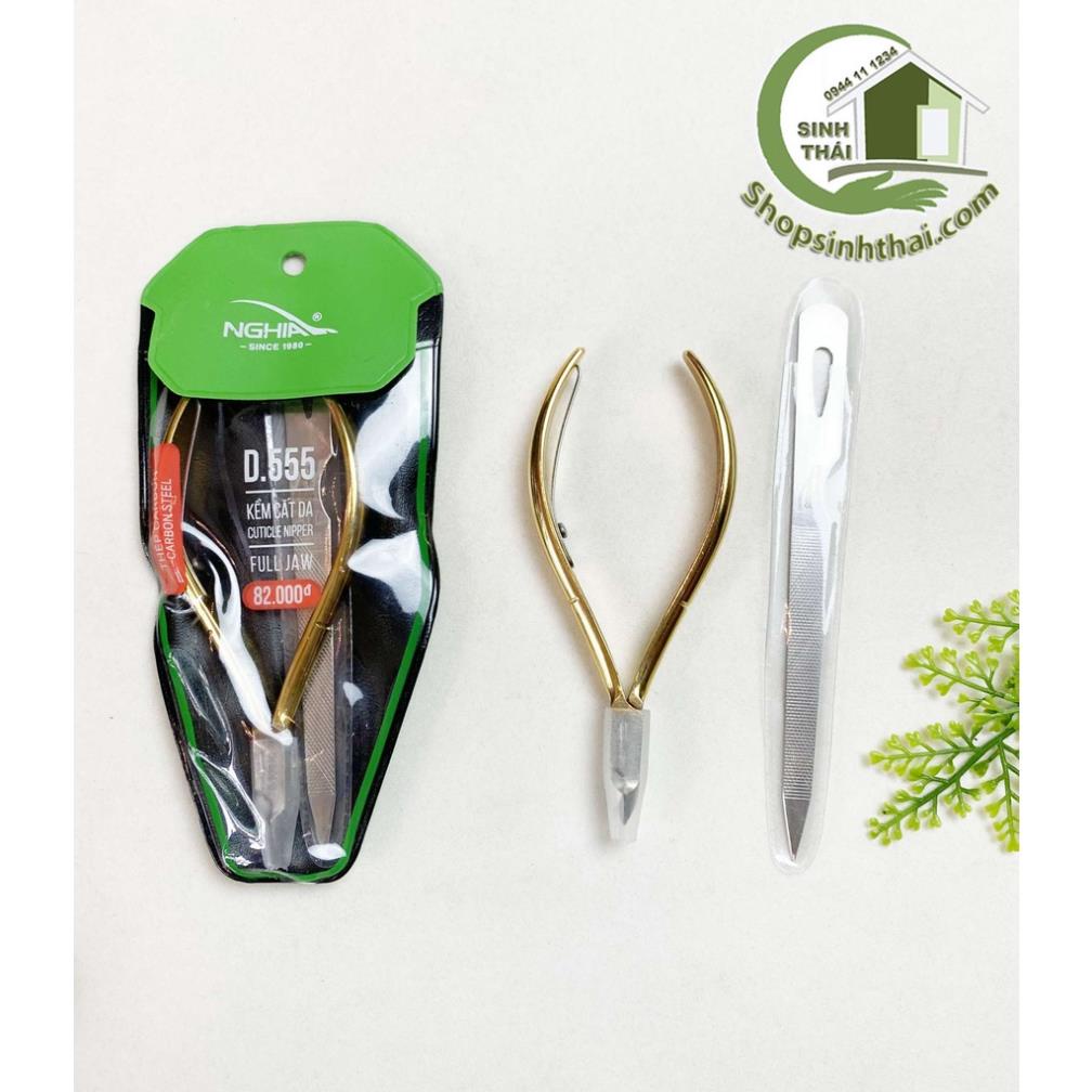 Bộ kềm Nghĩa cắt da D.555 cao cấp, tặng kèm dũa móng inox