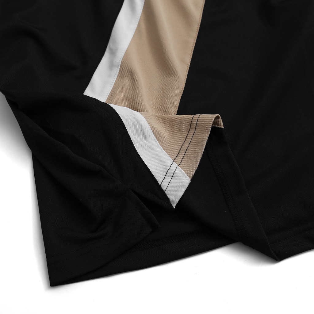 Áo Polo Nam đẹp FEEL GOOD basic - Áo thun nam có cổ trụ bẻ, PHỐI CHÉO TRẮNG BE vải cá sấu cao cấp chính hãng  giá rẻ