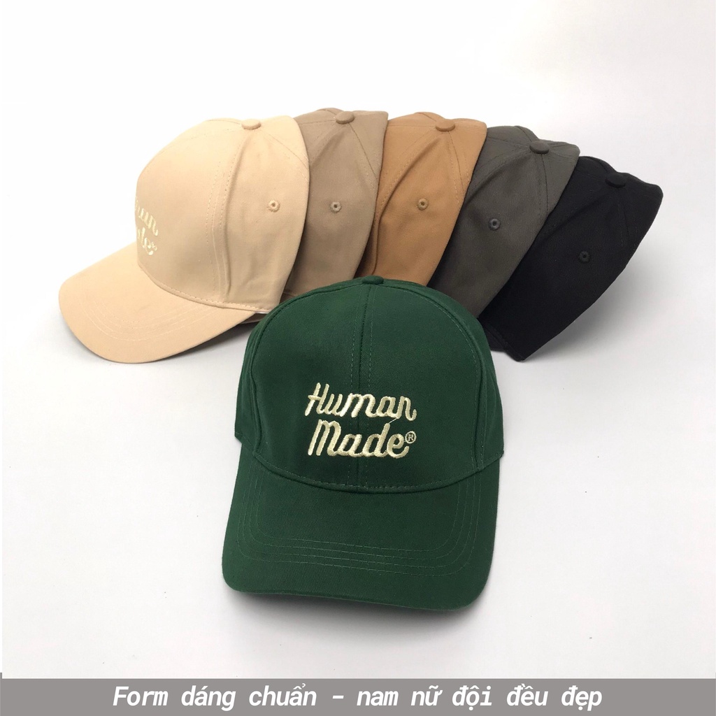 Mũ lưỡi trai Unisex  Nón kết Ulzzang thêu chữ HUMAN MADE chất kaki cao cấp Molly Fashion – NK19