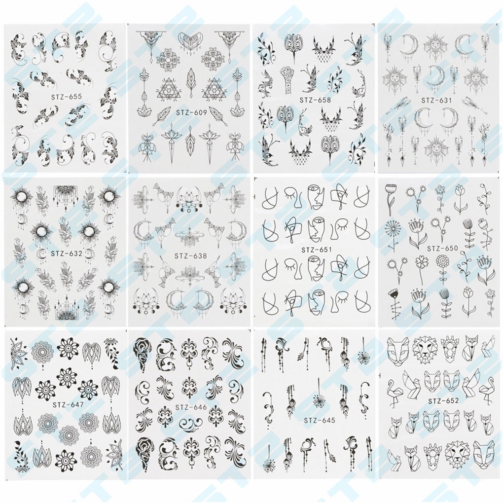 [Hàng mới về] Set 40 miếng dán trang trí móng tay họa tiết hoạt hình dễ thương