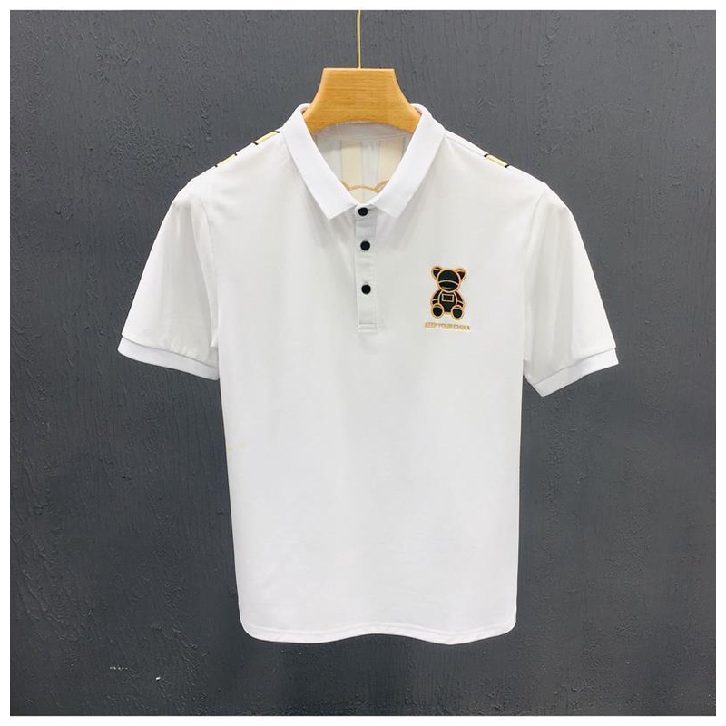 Áo polo Tay Ngắn In Hình Gấu Nhỏ Dễ Thương Cho Nam