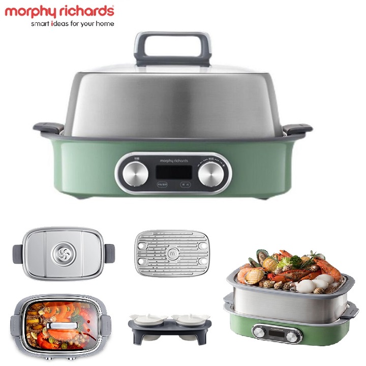 Nồi hấp đa năng thương hiệu Morphy Richards MR1168 - Công suất 2000W - Hàng Chính Hãng