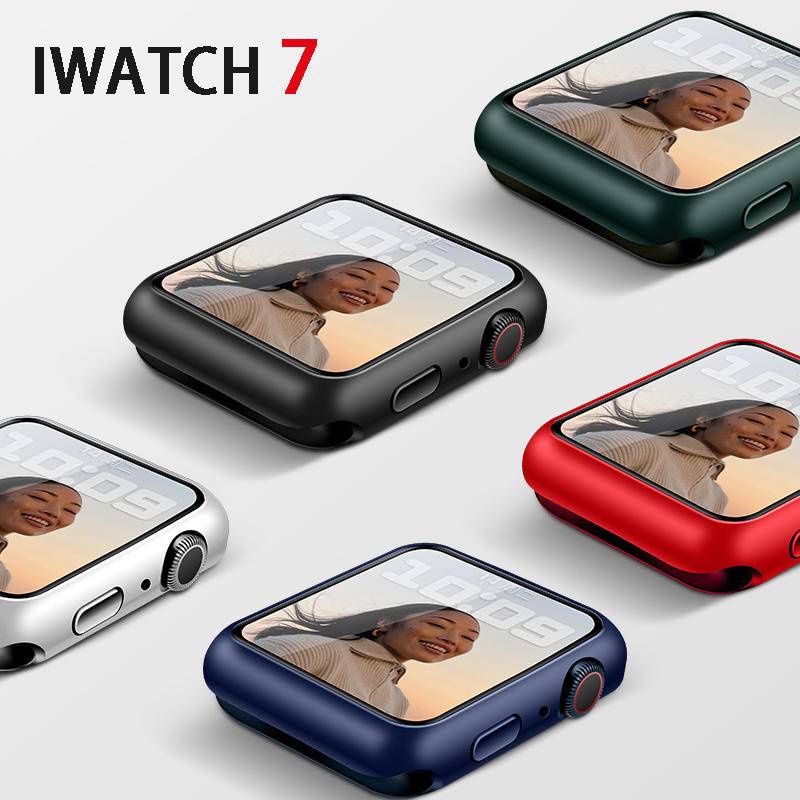 Ốp Bảo Vệ Bằng PC Cứng + Kính Cường Lực Dành Cho Apple Watch 8 7 45mm 41mm iwatch7 Series 7 6 5 4 3 2 41mm 45mm 44mm 40mm