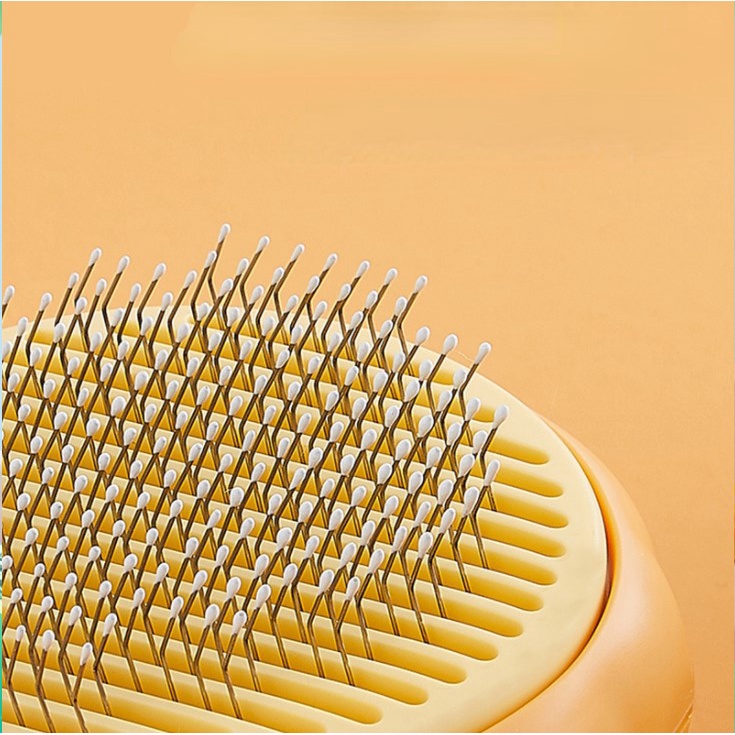Oxygen072 Oxygen072 Lược silicon cho thú cưng Mát xa thoải mái Tự làm sạch Loại bỏ lông Bàn chải có tay cầm