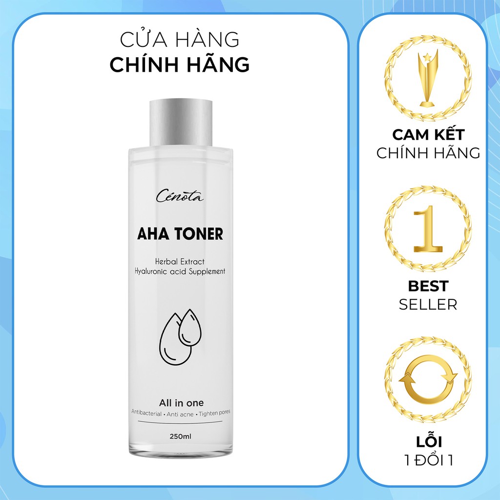 Nước hoa hồng dành cho da mụn Cénota Aha Toner 300ml
