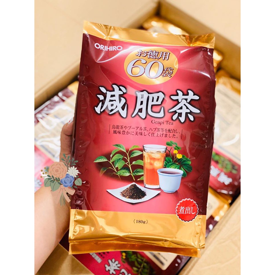 Trà Genpi Orihiro hỗ trợ giảm mỡ bụng, mỡ thừa túi 60 gói nội địa Nhật Bản