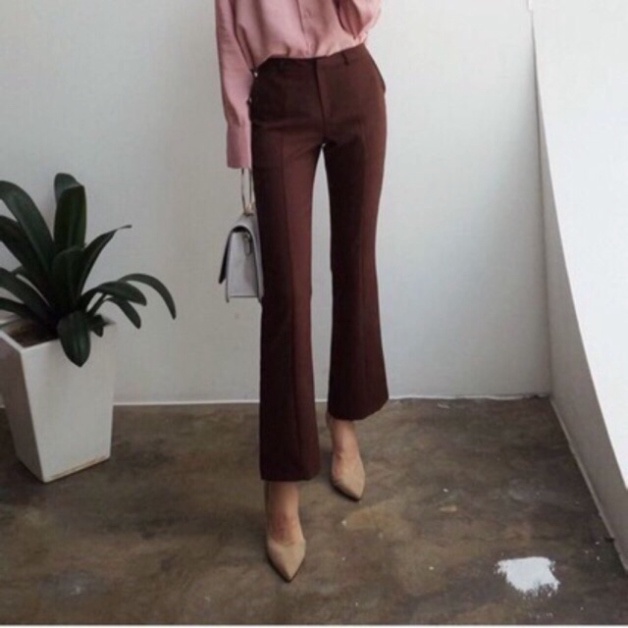 Quần tây công sở ống loe vải tuyết mưa nội y xanh chất đẹp giá tốt